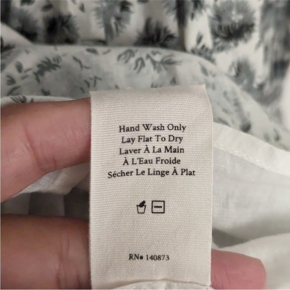 LoveShackFancy Paris Dandelion Print Long Puff Sleeve Ruffle Mini Dress 4 - Picture 11 of 11